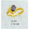 Image 1 : 14K GOLD SIMULATED SAPPHIRE RING VIRGO BIRTHSTONE NEW