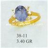 Image 1 : 14K GOLD SIMULATED BLUE TOPAZ RING SAGITTARIUS BIRTHSTONE