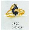 Image 1 : 14K GOLD SIMULATED AQUAMARINE DIAMOND RING FREE SIZING