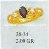 Image 1 : NEW 14K GOLD SIMULATED GARNET RING CAPRICORN BIRTHSTONE