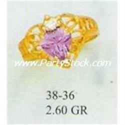 14K GOLD SIMULATED PURPLE AMETHYST RING FREE SIZING!