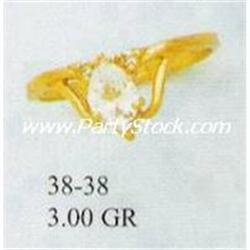 14K GOLD MARQUIS SIMULATED DIAMOND RING ARIES BIRTHSTONE