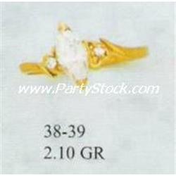 14K GOLD MARQUIS SIMULATED DIAMOND RING APRIL BIRTHSTONE