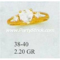 14K GOLD HEART SIMULATED DIAMOND RING, APRIL BIRTHSTONE!