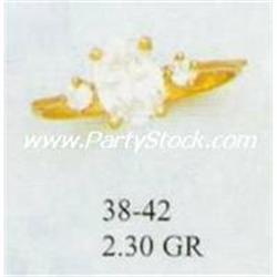 14K GOLD MARQUIS CUT SIMULATED DIAMOND RING, FREE SIZING