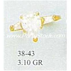 14K GOLD MARQUIS SIMULATED DIAMOND RING, FREE SIZING