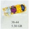 Image 1 : 14K GOLD MULTI COLORED SIMULATED GEMSTONE RING, SIZING