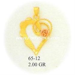 14K Gold Pendant Charm Jewelry Dije Colgante Rose