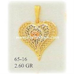 14K Gold Pendant Charm Jewelry Colgante Filigree Joya