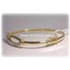 Image 1 : GENUINE DIAMOND 14K SOLID GOLD BANGLE BRACELET HOOP