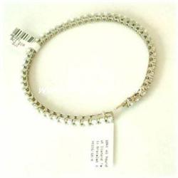 18K GOLD TENNIS BRACELET 7 CTW GENUINE DIAMONDS 8" INCHES