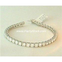 14K GOLD 12 CTW GENUINE DIAMOND TENNIS BRACELET 8" INCHES