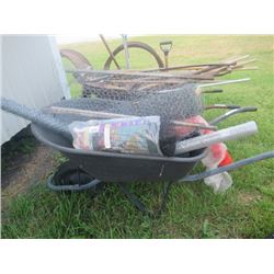 Rubber Tired Wheel Barrow & Chicken Wire