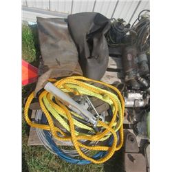 Tow Rope, Cable, Implement Jack, 2 Submergible Pumps, Tire Tubes, 1) 34  1) 15 