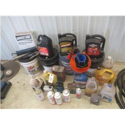 Partial Oils, Lubes, Antifreeze, Full Case of Grease Tubes, & Grease Guns