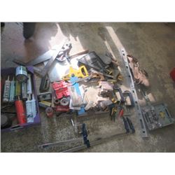 Levels, Hammers, Clamps, Drum Sander, Tape Measure, Square, Paint Brushes, & Caulking