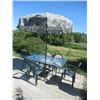Image 1 : Patio Table w Umbrella & 5 Chairs