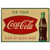 Image 1 : Ice Cold Coca-Cola Fishtail Bottle Tin Sign