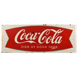 Coca-Cola Fishtail Large Porcelain Sign