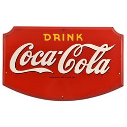 Drink Coca-Cola Shield 1942 Porcelain Sign