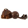 Image 1 : Wooden Bowling Ball in Leather Case with Shoes