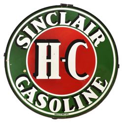 H-C Sinclair Gasoline 6 Ft Round Porcelain Sign