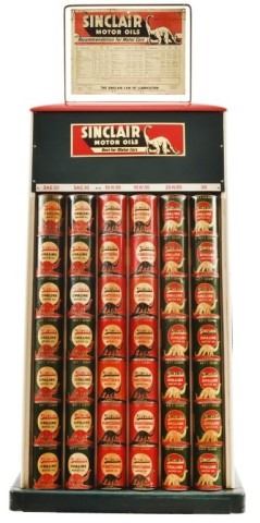 Sinclair Motor Oil Display Rack W/ 84 Oil Cans