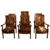 Image 1 : Set of Cowhide Covered Oak Arm Chairs (6)
