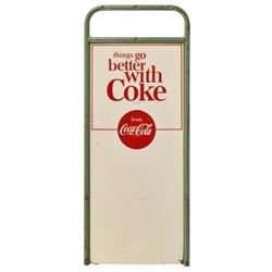 Coca-Cola Tin Bottle Rack Sign W/ Green Frame