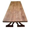 Image 2 : Hearty Plank Top Dining Table W/ Cast Iron Base