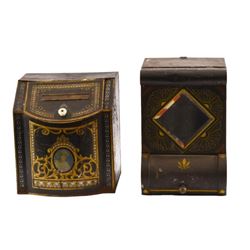 Painted Country Store Counter Top Tea Bins (2)