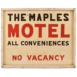 The Maples Motel No Vacancy Tin Sign Framed