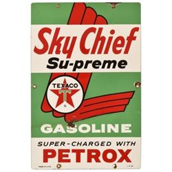 Texaco Sky Chief Supreme Porcelain Pump Plate Sign