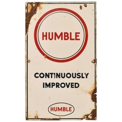 Humble Gas Pump Porcelain Sign
