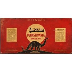 Sinclair Black Dinosaur 5 Quart Oil Can Flat