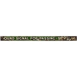 Sound Signal For Passing Sinclair Porcelain Sign