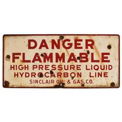Sinclair Danger Flammable Porcelain Sign