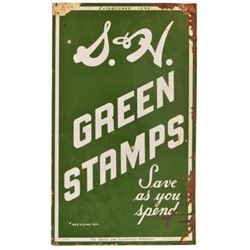 S&H Green Stamps Double Sided Porcelain Sign