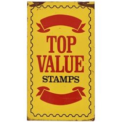 Top Value Stamps Double Sided Tin Sign