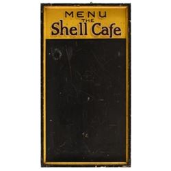 Shell Cafe Painted Wood Double Sided Menu Board
