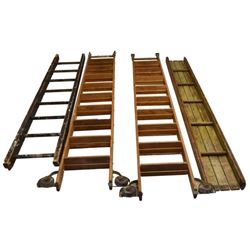 Set Of Antique Wood Ladders (4)