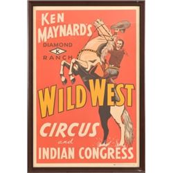 Ken Maynard Wild West & Indian Congress Poster