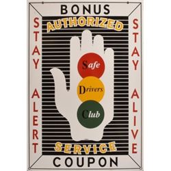 Safe Driver Club Porcelain Sign