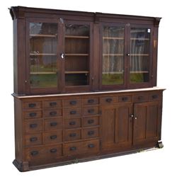 Large Country Store Two Piece Cabinet