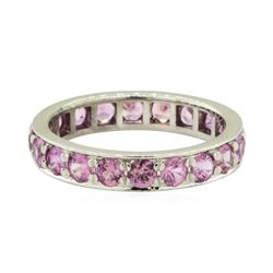 3.00 ctw Pink Sapphire Eternity Ring - 14KT White Gold