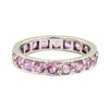 Image 3 : 3.00 ctw Pink Sapphire Eternity Ring - 14KT White Gold