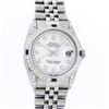 Image 2 : Rolex Mens Stainless Steel Diamond Lugs MOP Diamond & Sapphire Datejust Wristwat