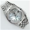 Image 3 : Rolex Mens Stainless Steel Diamond Lugs MOP Diamond & Sapphire Datejust Wristwat