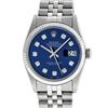 Image 2 : Rolex Mens Stainless Steel 36MM Blue Diamond Datejust Wristwatch