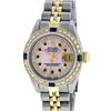 Image 2 : Rolex Ladies 2 Tone Yellow Gold Pink MOP Ruby & Sapphire Datejust Wriswatch